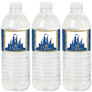 Big Dot of Happiness Royal Prince Charming - Baby Shower or Birthday Party Water Bottle Sticker Labels - Set of 20 - 1 of 4