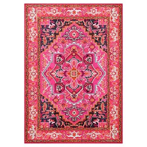 Pink Solid Loomed Area Rug - (3