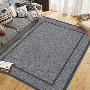 Washable Indoor Area Rug, Ultra Thin Non Slip Stain Resistant Floor Mat, Low Pile Soft Carpet for Living Room Dining Room Bedroom - 1 of 4
