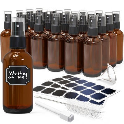 Nevlers Pack of 24 | 4 oz. Leakproof Amber Glass Spray Bottles