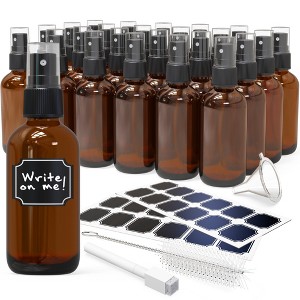 Nevlers Pack of 24 | 4 oz. Leakproof Amber Glass Spray Bottles - 1 of 4