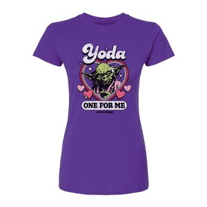 Women's - Star Wars - Valentine Yoda One For Me Fitted Graphic T-Shirt - 1 of 2