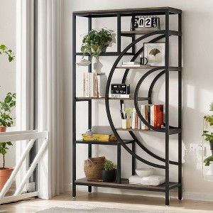 Hommoo 71 inches Industrial 8-Tiers Bookshelves Brown - 1 of 4