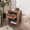 Costway Nightstand Bedside Table with Drawer & Open Shelf for Living Room Bedroom Walnut/Brown - 2 of 4