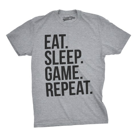 Мужские футболки Crazy Dog T-Shirts, Inc. Mens Eat Sleep Game Repeat Funny Shirts Nerdy Gamer Tees Vintage Novelty T shirt - Crazy Dog Men's T Shirt for Nerds Light Grey M