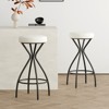 FONTOI 2PCS Upholstered Counter Stools with Footrests, Counter Height Bar Stools for Living Room Kitchen, Black&White, 12.59"*29.92"*12.59" - 4 of 4