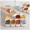 Portable divider plates with lids and handles, suitable for parties, snack boxes, food containers, and vegetable trays (white). - 3 of 4
