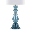 LumiSource (Set of 2) Bishop 25" Contemporary Table Lamps Clear Angel Blue Seeded Glass, Polished Nickel and White Linen Shade - 4 of 4