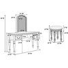 Sapphtopaz Classic Makeup Vanity Desk with Carved Mirror, Wood Makeup Table Set with Drawers & Stool, Dresser For Bedroom - 2 of 4