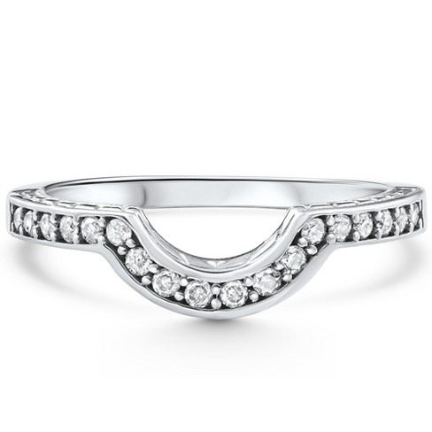 Pompeii3 1 4ct Notched Wedding Ring Curved Antique Like Enhancer Target