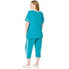 Woman Within Plus Size Contrast Stripe Capri Set - 3 of 4