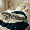 Hachikiko Halloween Throw Blanket - 60"x80" Twin Size - Reversible Flannel with Gothic Skull Print for Teens & Adults (Black Galaxy) - 2 of 4