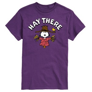 Men's - Peanuts - Snoopy Scarecrow Hay There Short Sleeve Graphic T-Shirt - 1 of 4