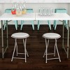 Folding Bar Stools – Set of 2 Heavy-Duty 18-Inch Stool - 225lbs Capacity and Padded Seats for Dorm, Recreation or Game Room by Trademark Home (White) - 2 of 4