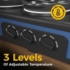 Heynemo Triple Slow Cooker Buffet Servers and Warmer, Large 3 Pot Food Small Mini Manual Slow Cooker with Adjustable Temp, 3*2.5 Quarts, Blue - 4 of 4