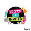 Big Dot of Happiness Through the Decades - Shaped Fill-In Invitations - 50s, 60s, 70s, 80s, and 90s Party Invitation Cards with Envelopes - Set of 12 - 3 of 4