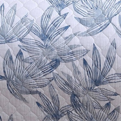 Kayo Beach King-Size Reversible Cotton Quilt Set in Blue