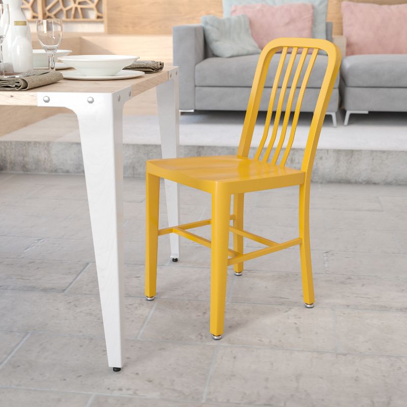 Flash Furniture Commercial Grade Metal Indoor-Outdoor Chair, 3 of 13