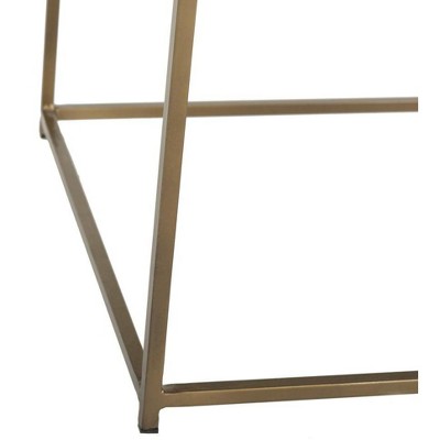 Antique Brass and Glass Leaf Square Side Table