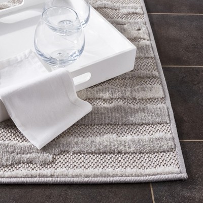 Cabana Modern Gray Square Outdoor Rug 6'7" - Weather-Resistant Synthetic