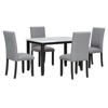 TiramisuBest Faux Marble 5 Piece Dining Set Table 4 Thicken Cushion Chairs Rubber Wood Frame Modern Kitchen Home Furniture - 4 of 4