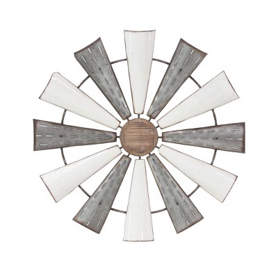 Farmhouse Metal Abstract Wall Decor White - Olivia & May