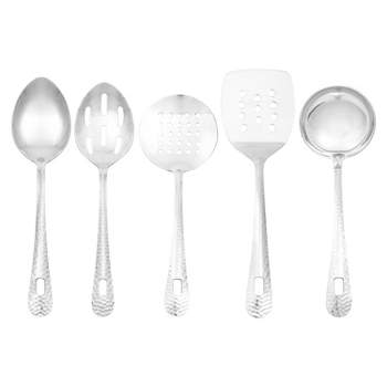Lexi Home 5-Piece Stainless Steel Hammered Mini Kitchen Utensil Set