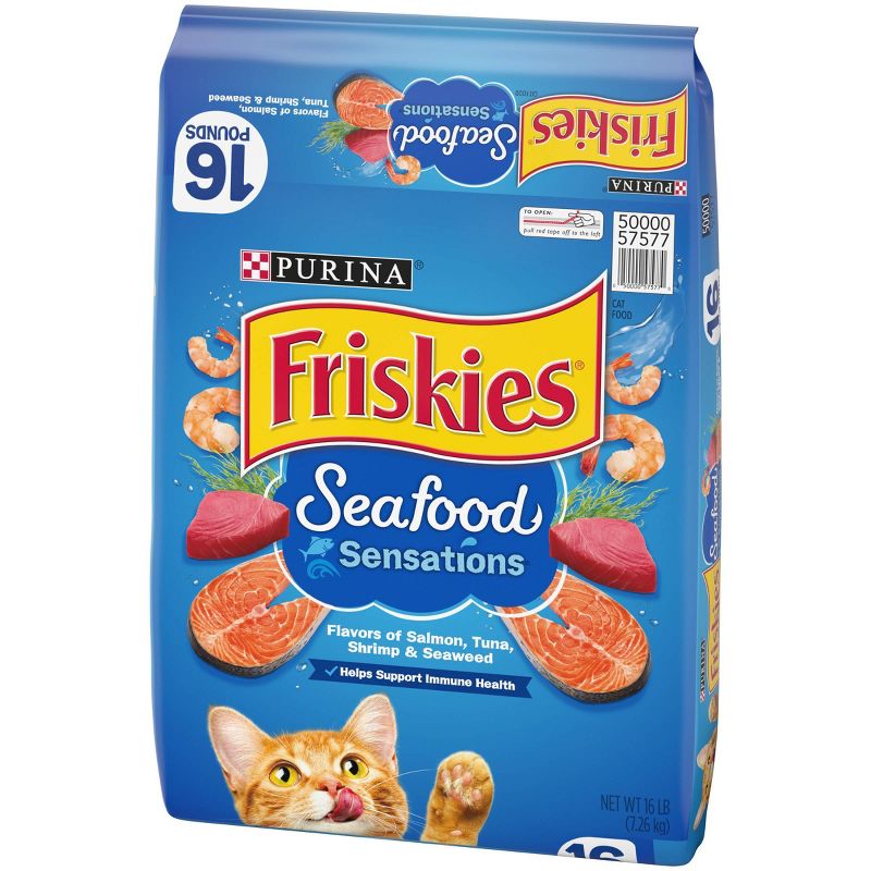 Purina Friskies Seafood Sensations with Flavors of Salmon, Tuna, Shrimp & Seaweed Adult Complete & Balanced Dry Cat Food, 6 of 7