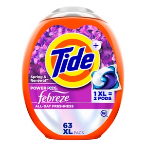Tide Spring and Renewal Power Pods HE Compatible Febreze Odor Eliminator Laundry Detergent - 1 of 4