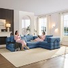 TiramisuBest Oversized 118.2" Modular L-Shaped Sectional Sofa, Upholstered Floor Couch with 6 Pillows for Living, Bedroom, Apartment, Light Grey - 2 of 4