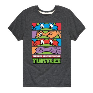 Boys' - Teenage Mutant Ninja Turtles - Stacked Faces Short Sleeve Graphic T-Shirt - 1 of 3