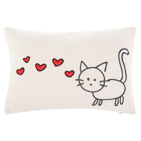 Fall in Love Pillow, POLYESTER, Beige