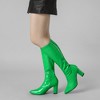 Perphy Women's Patent Leather Chunky Heels Knee High Boots - 4 of 4