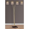 1pc Modern Classic Luxury Sleek Multi-head Floor Arc Lamp Half Moon Radiant Crystal-encrusted Sleek Metallic Stems Living Room Gold Arc Lamp - 4 of 4
