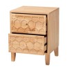 Baxton Studio Hosea Carved Honeycomb 2 Drawer Nightstand Natural - 3 of 4
