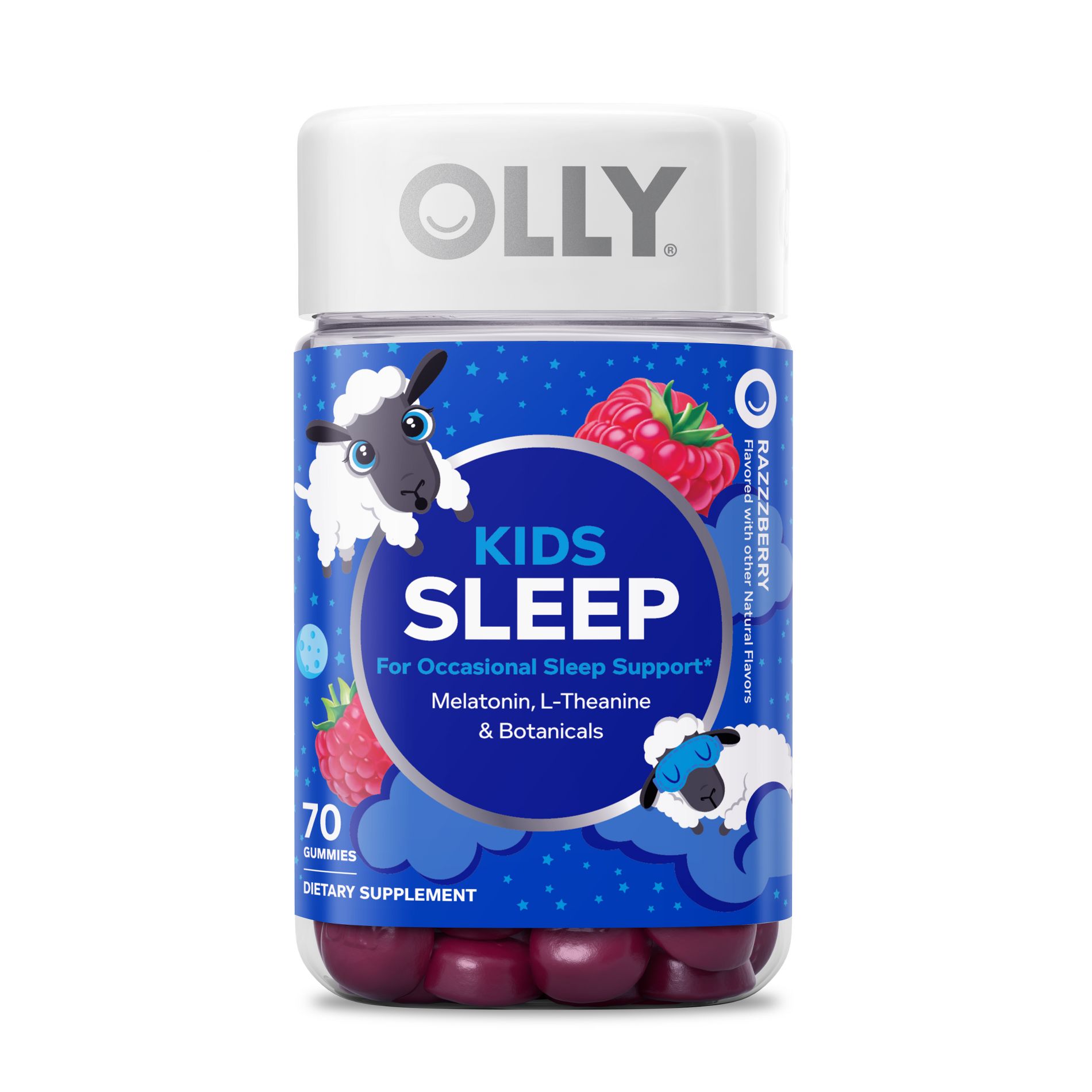 OLLY Kids' Sleep Gummies with .5mg Melatonin - Raspberry - 70ct