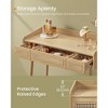 BOHOVEN Collection - Vanity Desk with Mirror and Lights, Makeup Vanity with 3 Rattan-Like Drawers, Touch Control Light, Oak Beige - 4 of 4