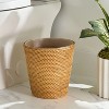 LunaLulinlk Rattan Bathroom Wastebasket Indoor Trash Cans Brown - 4 of 4