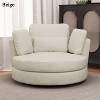 Hrinhom 50.2"W Accent Barrel Chair,360°  Swivel Club Chair with Metal Base-Beige-Chenille - 2 of 4