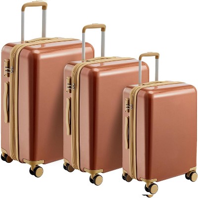 3 Piece Luggage Sets,Hardside Luggage W/Triple Telescopic Handle, Safeguard Lock, Smooth Anti Pinch Design Luggage Set For Women, Men,20",24",28"