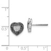 Black Bow Jewelry Black & White Diamond 8mm Heart Screw Back Earrings in Sterling Silver - 4 of 4