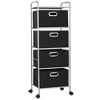 vidaXL Lightweight Durable Steel-Frame Shelving Unit with 4 Non-Woven Fabric Storage Boxes for Bedroom and Bathroom – Black/Silver - 3 of 4