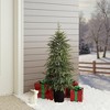 LuxenHome 4Ft Artificial Green Branches Christmas Fir Tree Potted - 2 of 4