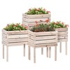 Outsunny 4PCS Wooden Raised Garden Beds Kits Elevated Planter for Outdoor Plants Flowers Vegetables, Raised Garden Boxes - 4 of 4