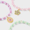 Girls' 3pk Charms Bracelet Set - Cat & Jack™️ Pink/Purple/Green: Beaded Stretch, Iron & Acrylic, Ages 3+ - 3 of 3