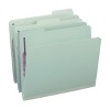 Smead Pressboard File Folder with SafeSHIELD  Fasteners, 2 Fasteners, 1/3-Cut Tab, 1" Expansion, Letter Size, Gray/Green, 25 per Box (14931) - 2 of 4