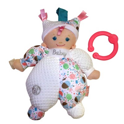 Baby's First Hug & Luv Doll - Quilted White & Colorful Outfit, Machine Washable