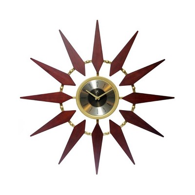 30" Metal Orion Wall Clock Walnut Brown - Infinity Instruments