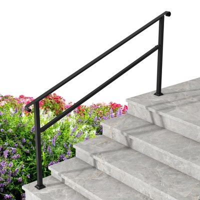 FUFU&GAGA Sturdy Outdoor Stair Handrail �?Iron Rail for 4 to 5 Steps �?Ideal for Home, Porch, and Patio Safety