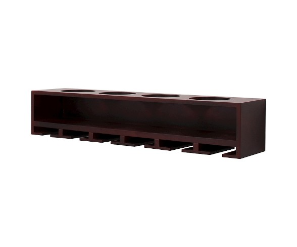 Claret Wine Bottle & Glass Holder - Espresso